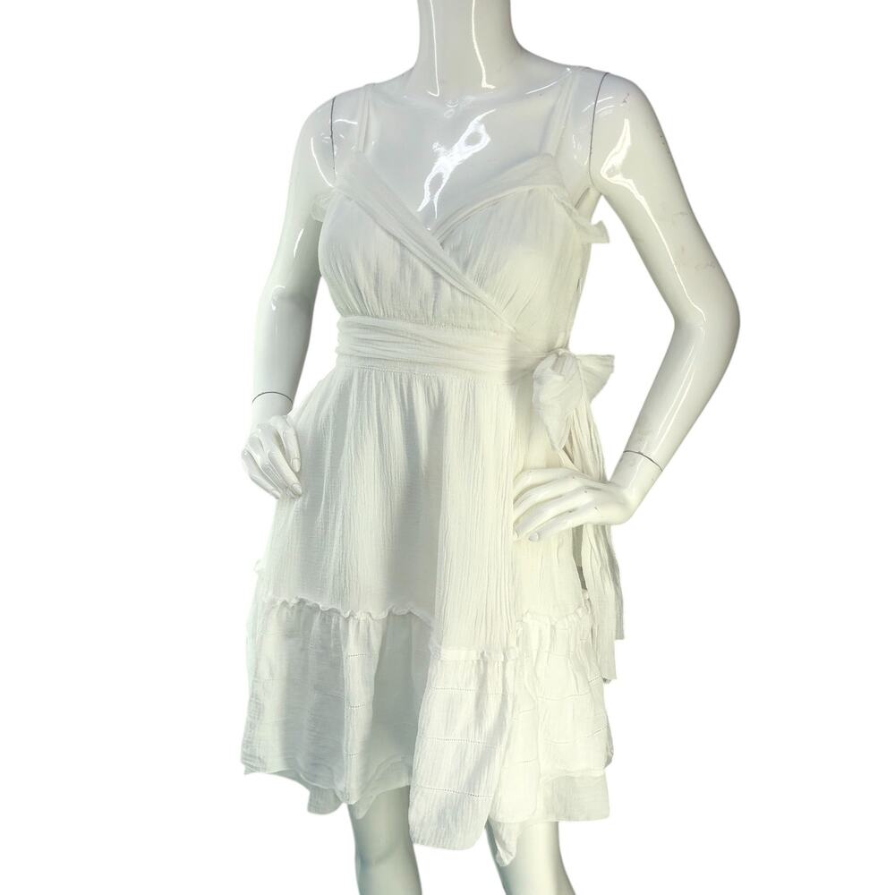 Diane Von Furstenberg DVF Womens Size 4 Dress Queenie Faux Wrap Tiered White